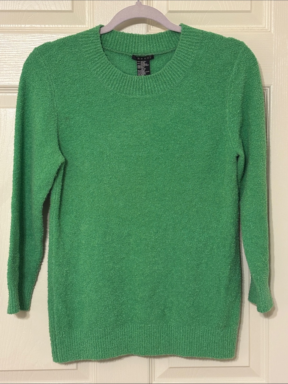 Theory Boucle Green Crewneck Sweater